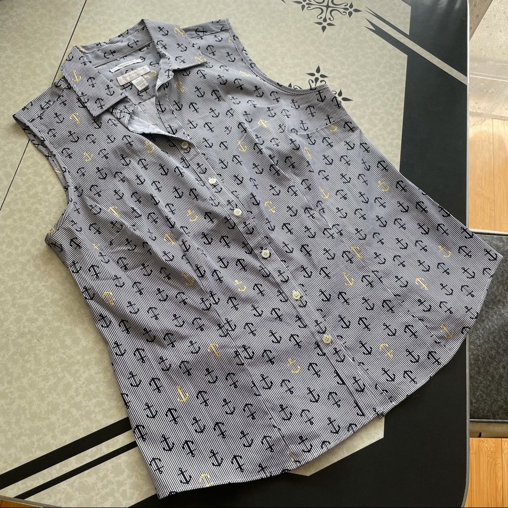 Charter Club Anchor Sleeveless Blouse